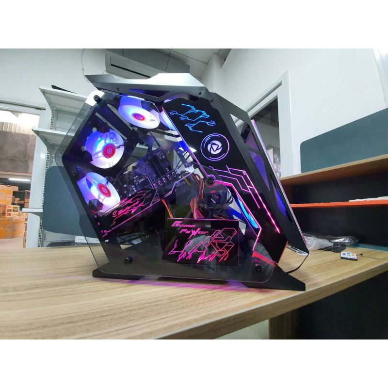 INPLAY Thunder 01 black case gaming design black CPU casing gaming case ...