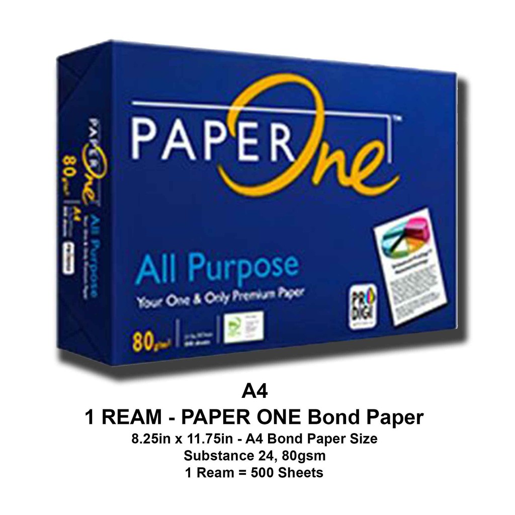 Paper One Bond Papers A4 8.25x11.75 inches 80gsm Sub. 24 DARK BLUE