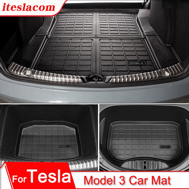 For Tesla Model 3 Trunk Mat 3D Foot Pad Accessories Model3 2021 2022 ...