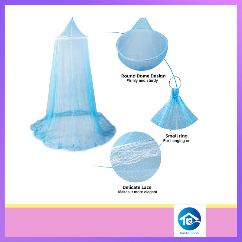 Universal Bed Canopy Dome Mosquito Mesh Net Hanging for Single To King