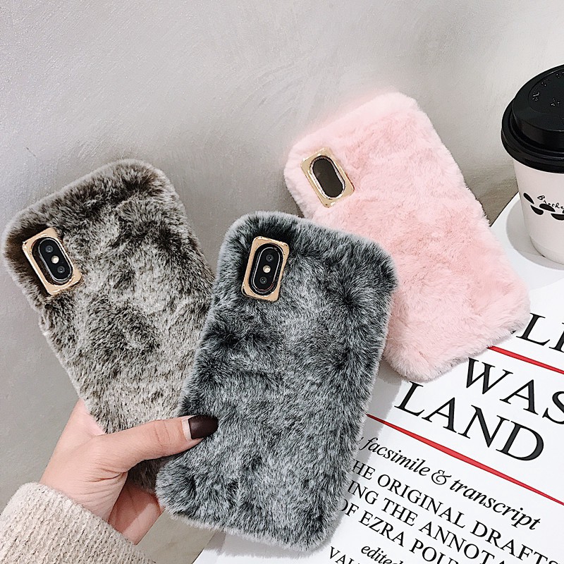 Furry Case Iphone 16 15 14 13 12 11 Pro Max XR X XS MAX Plus Fluffy  Plush Warm Cover