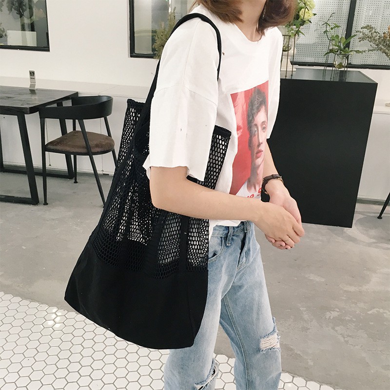 H M Cos Travel Portable Mesh Tote Storage Bag Shoulder handbag Cooler Beach Bag