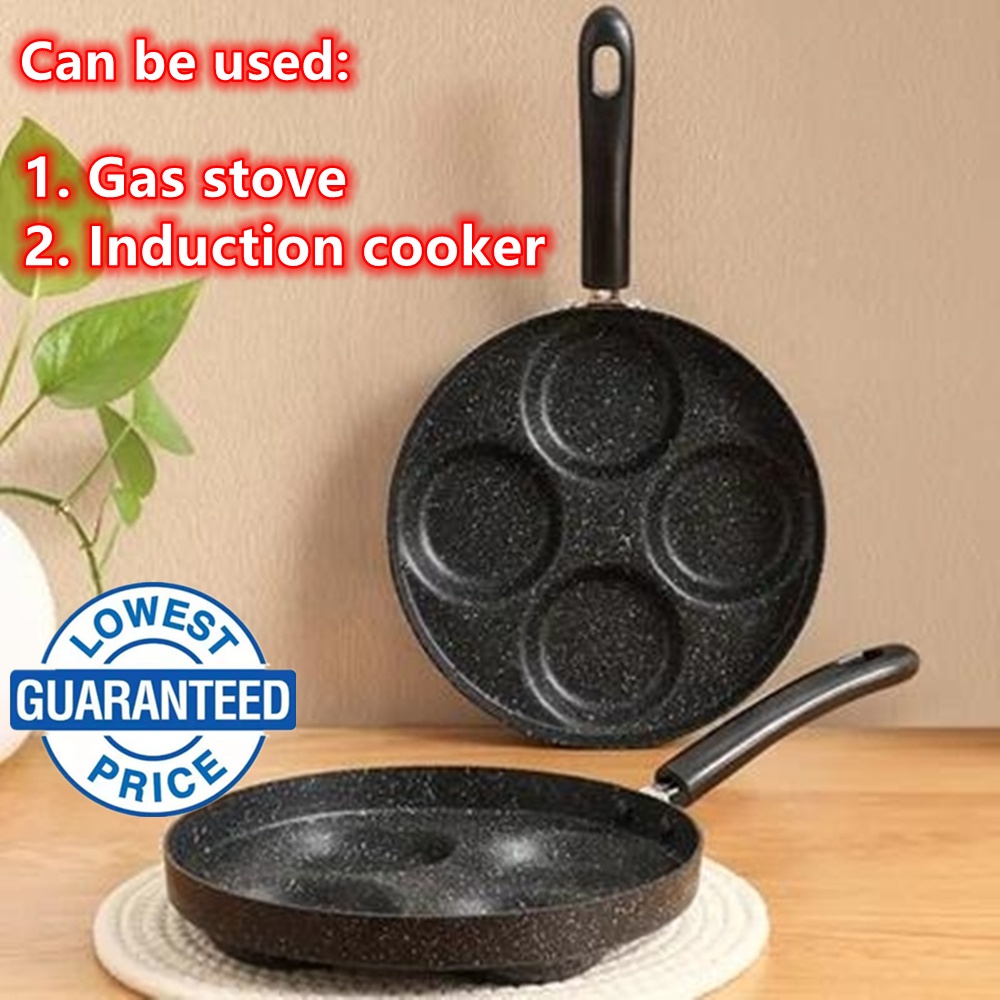 4 Hole Frying Pan Cooking Pot Non Stick Pancake Maker Home Breakfast Egg Burger Pot For Gas 1875