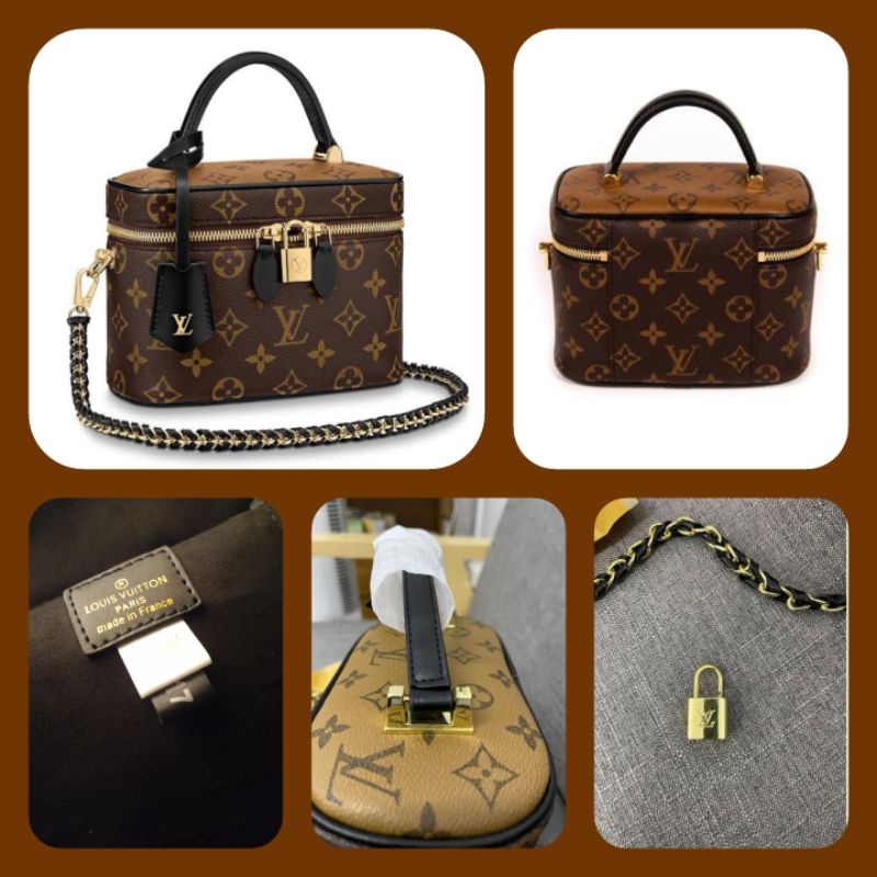 Lv_Vanity bag with chain and lock 2way wag 2 tone color gold hardware