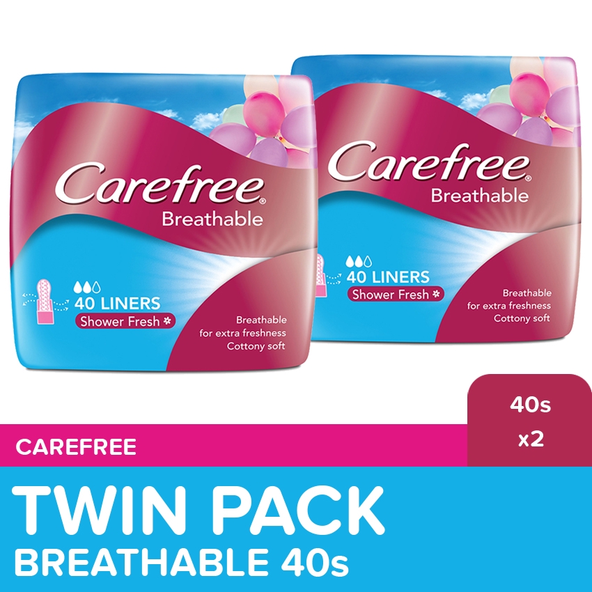 Carefree Breathable Scented Panty Liners 40s Twin Pack Feminine Care