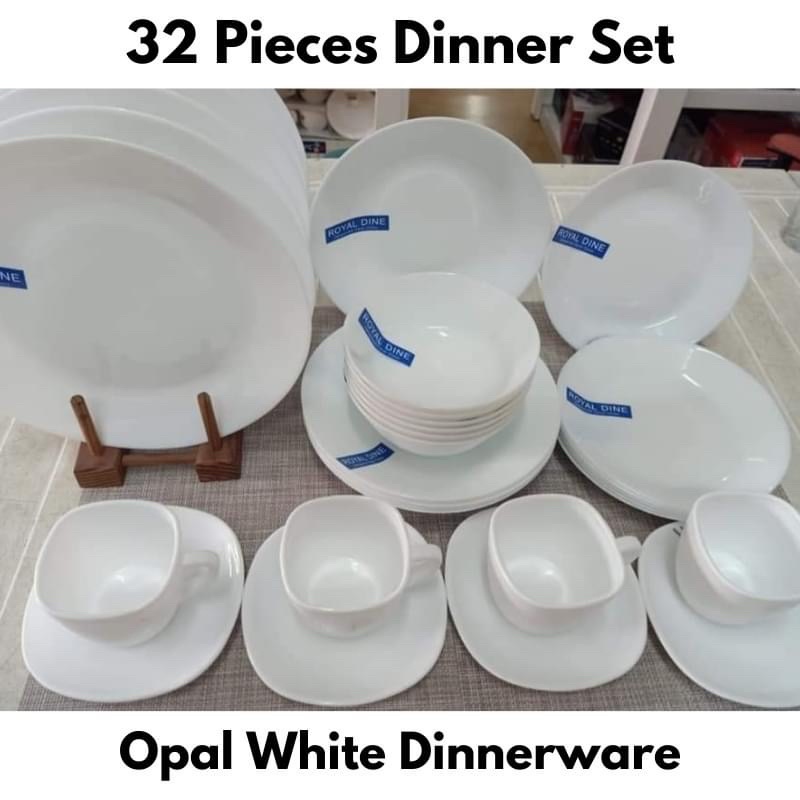 Royal Dine 32 Pieces Dinner Set Opal White Dinnerware Shopee Philippines