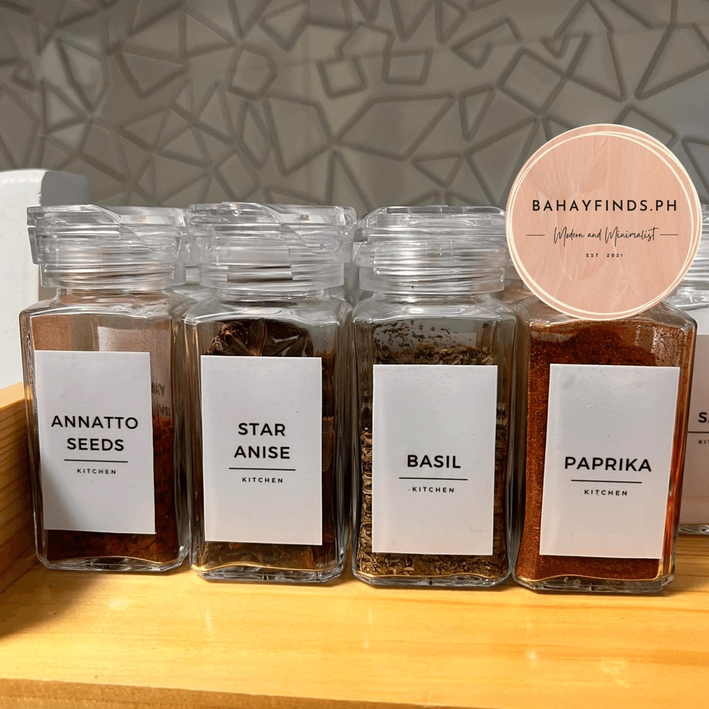 [LABEL AVAILABLE] Glass Jar Spice or Condiments Container or Shaker w