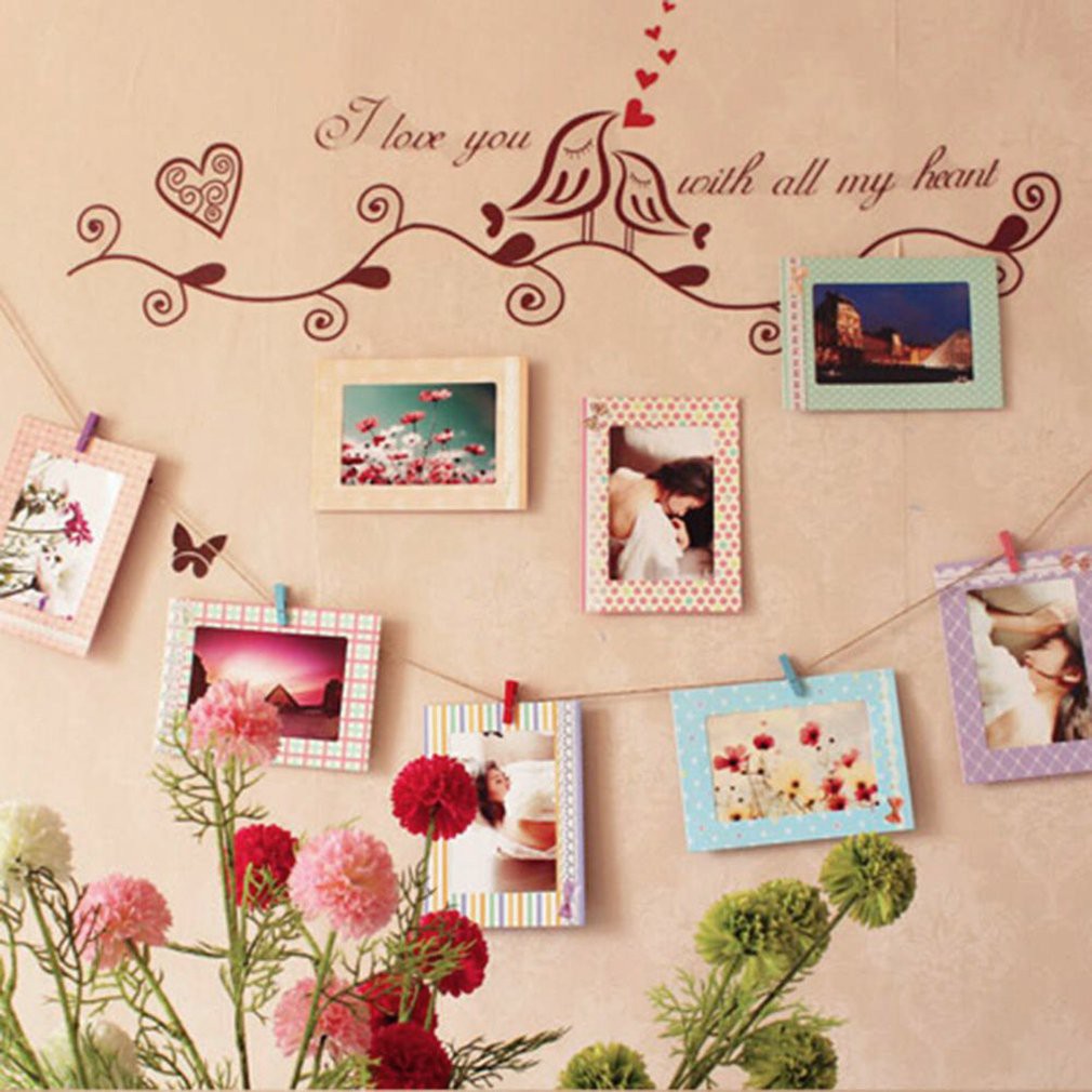 8 Pcs Hanging Photo Album Wall Decor Clips Rope Photo Frames Complete
