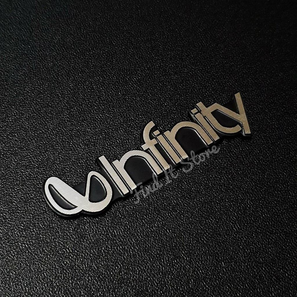 3D Infinity Design Silver Aluminum Emblem with Double Tape for Speaker