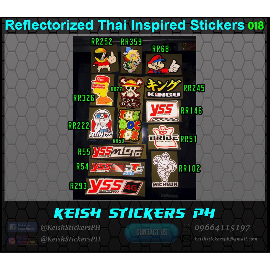 Thai Inspired Reflectorized Stickers-018 | Shopee Philippines