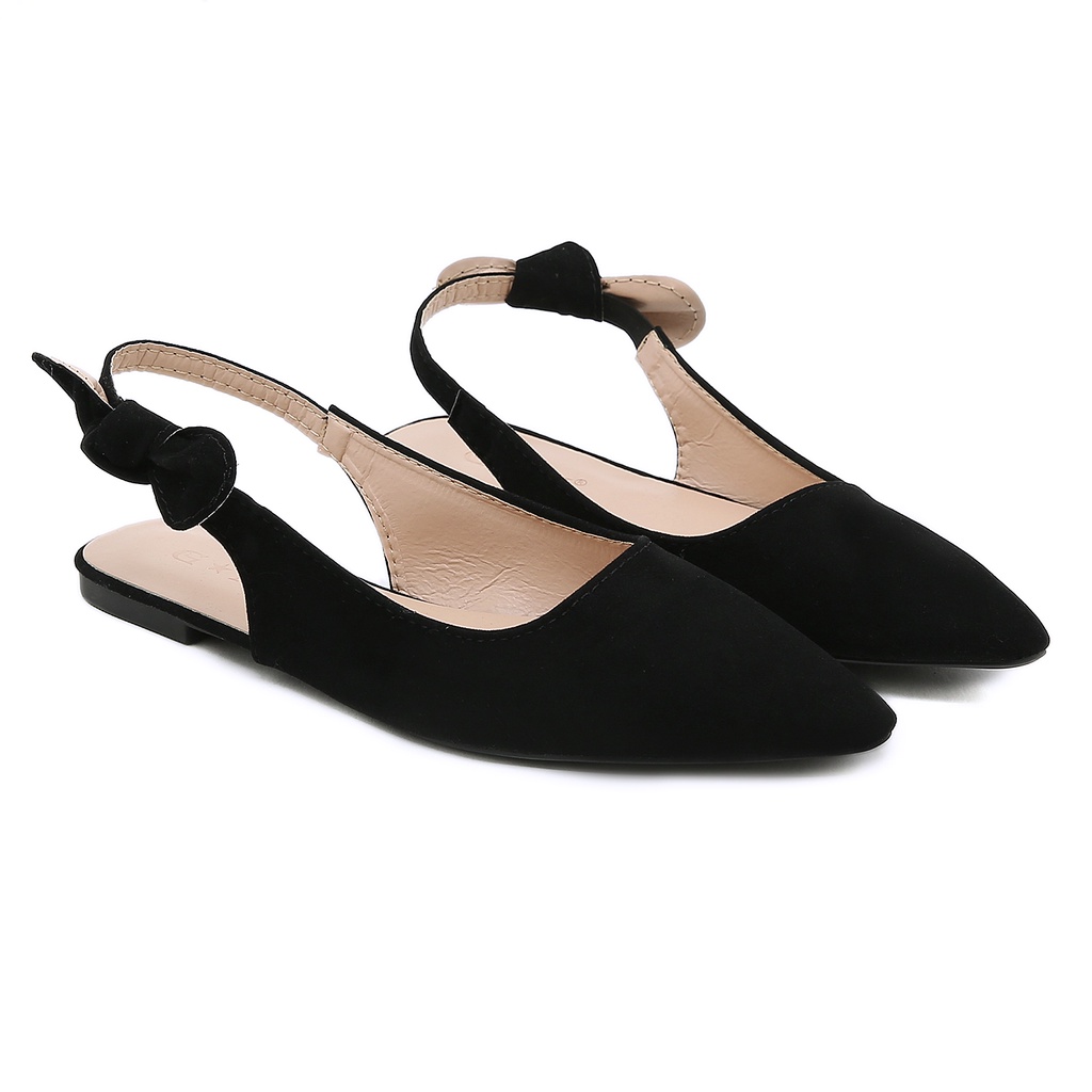 【JS】elegant Korean Pointed Toe leather block sandals for women | Shopee ...
