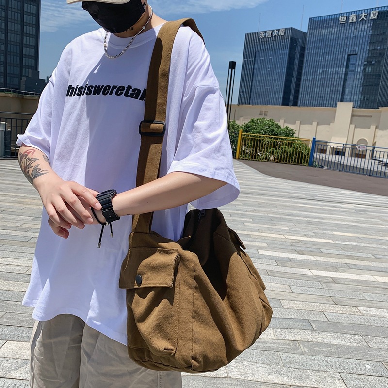 Ulzzang Korean Fashion Canvas Men Shoulder Bag Hobo Bag Messenger Bag for Men Birthday Gift Shopee Philippines