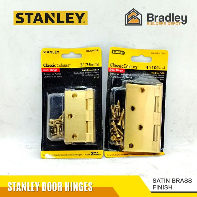 Stanley Loose Pin Door Hinges (Satin Brass Finish) Shopee Philippines