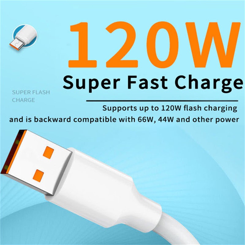 120W Super Fast Charging Cable Extra Thick Cable Micro USB Charger