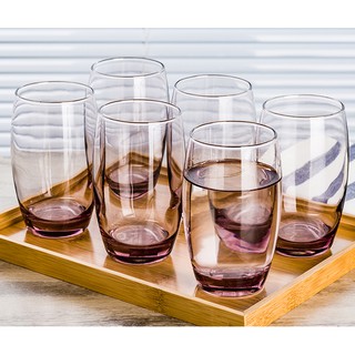 Lav Highball Colorful Glass Cups, Water Drinking Glassware Set of 6, 14 oz  