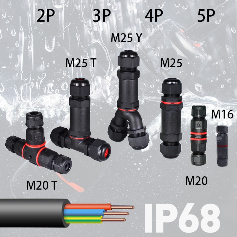 IP68 Waterproof Connector Three-way Electrical 2/3pin Wire Cable ...