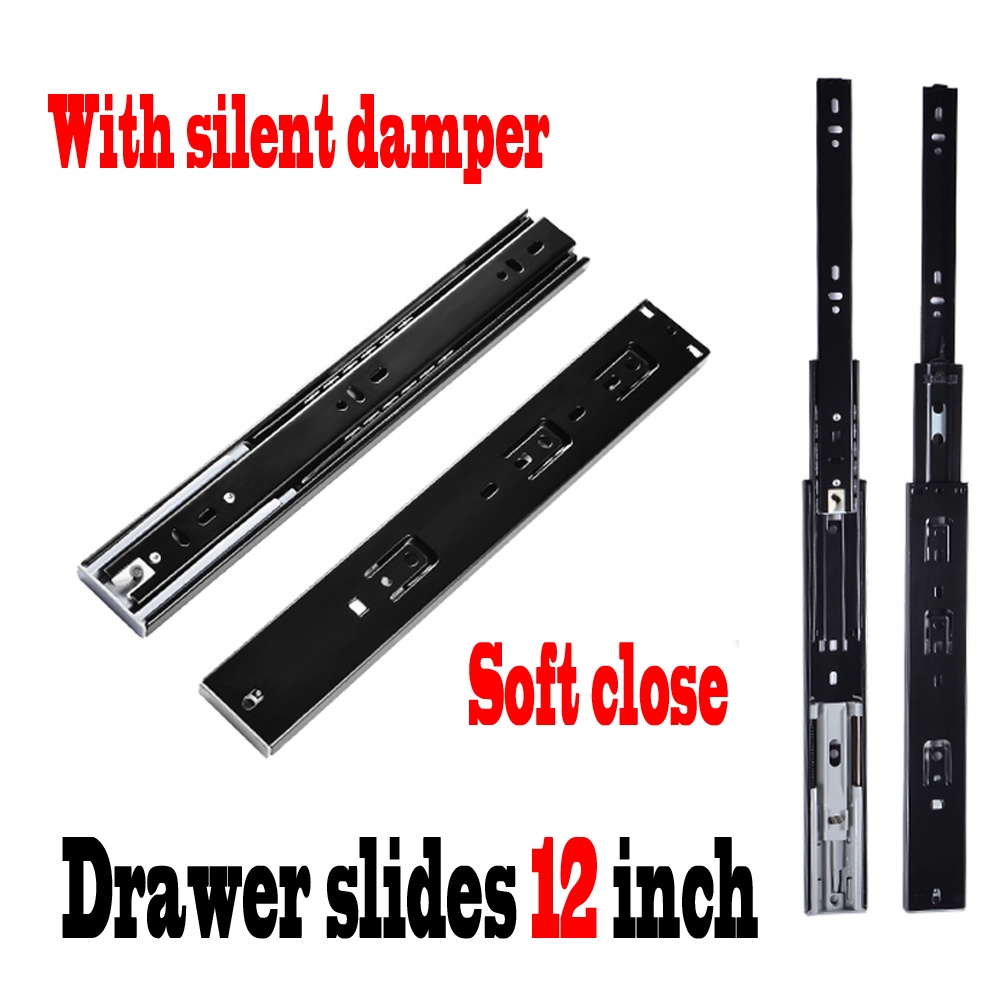 (PER PAIR)Drawer Slide Soft Close Keyboard Drawer Slide For Desk Drawer