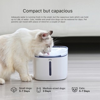 CrabTek Smart Pet Water Fountain Mini 1.9L App Control For Cat Dog ...