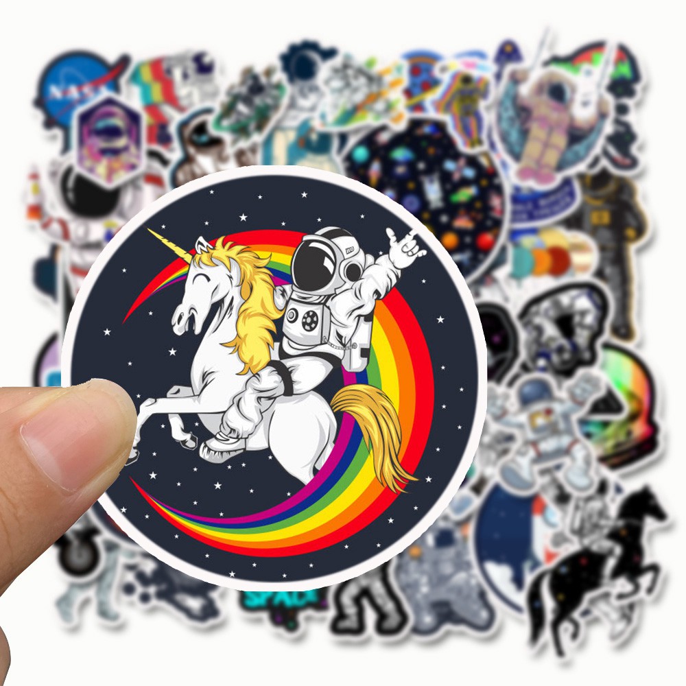 50PCS Astronaut Stickers Toys for Children Alien UFO Outer Space Rocket ...