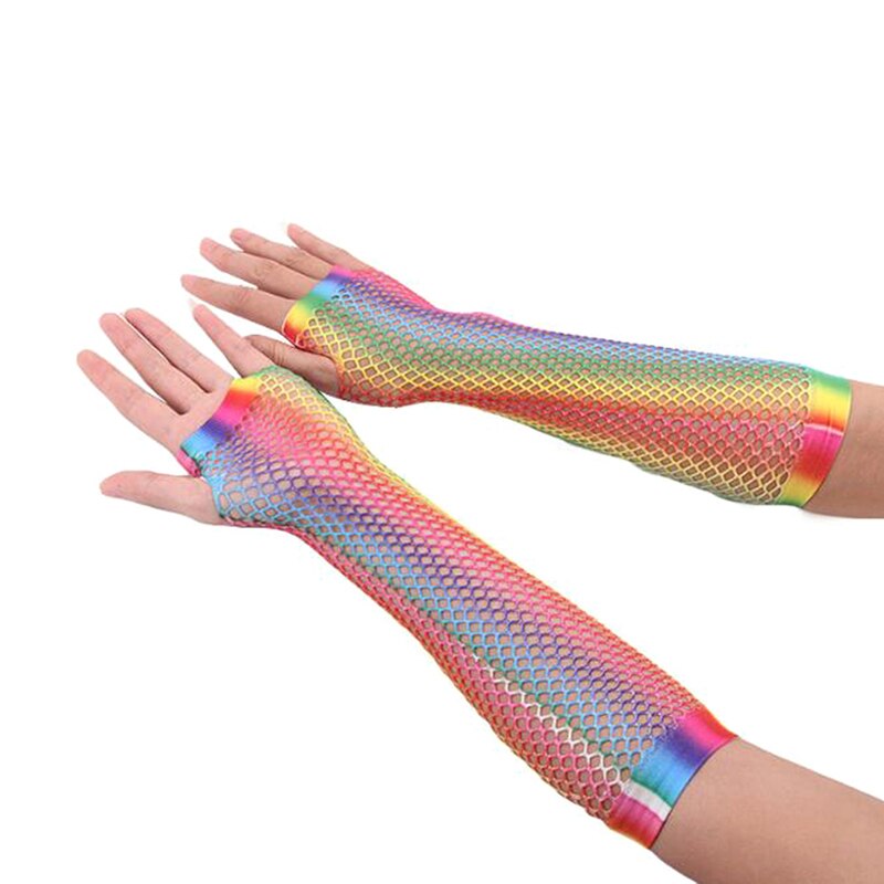 Long Fingerless Arm Gloves With Iris / Mermaid Print Shopee Philippines