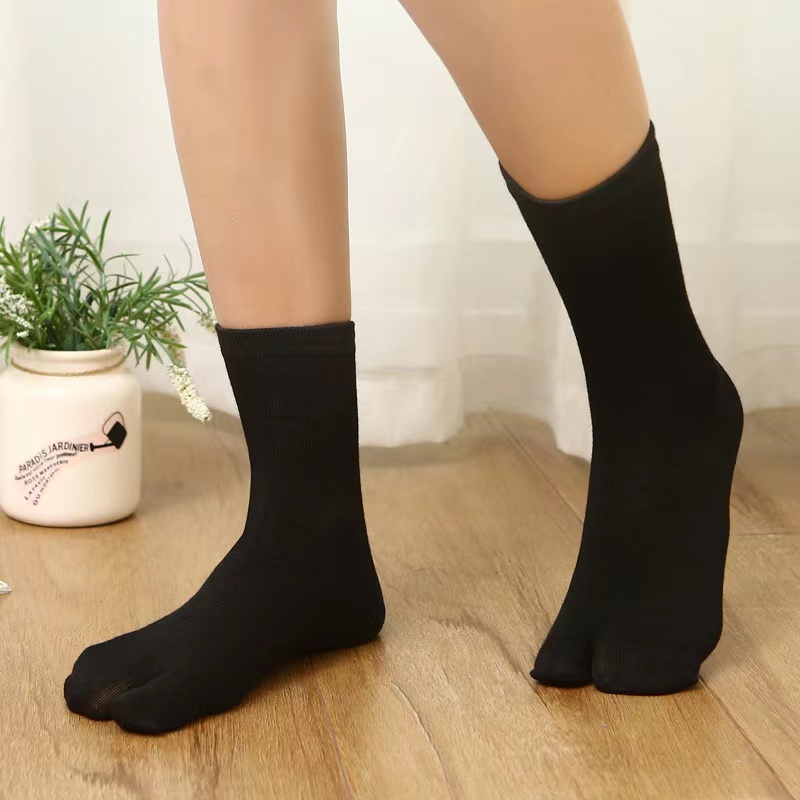 unisex breathable separate two-finger toe cotton socks non-slip flip ...