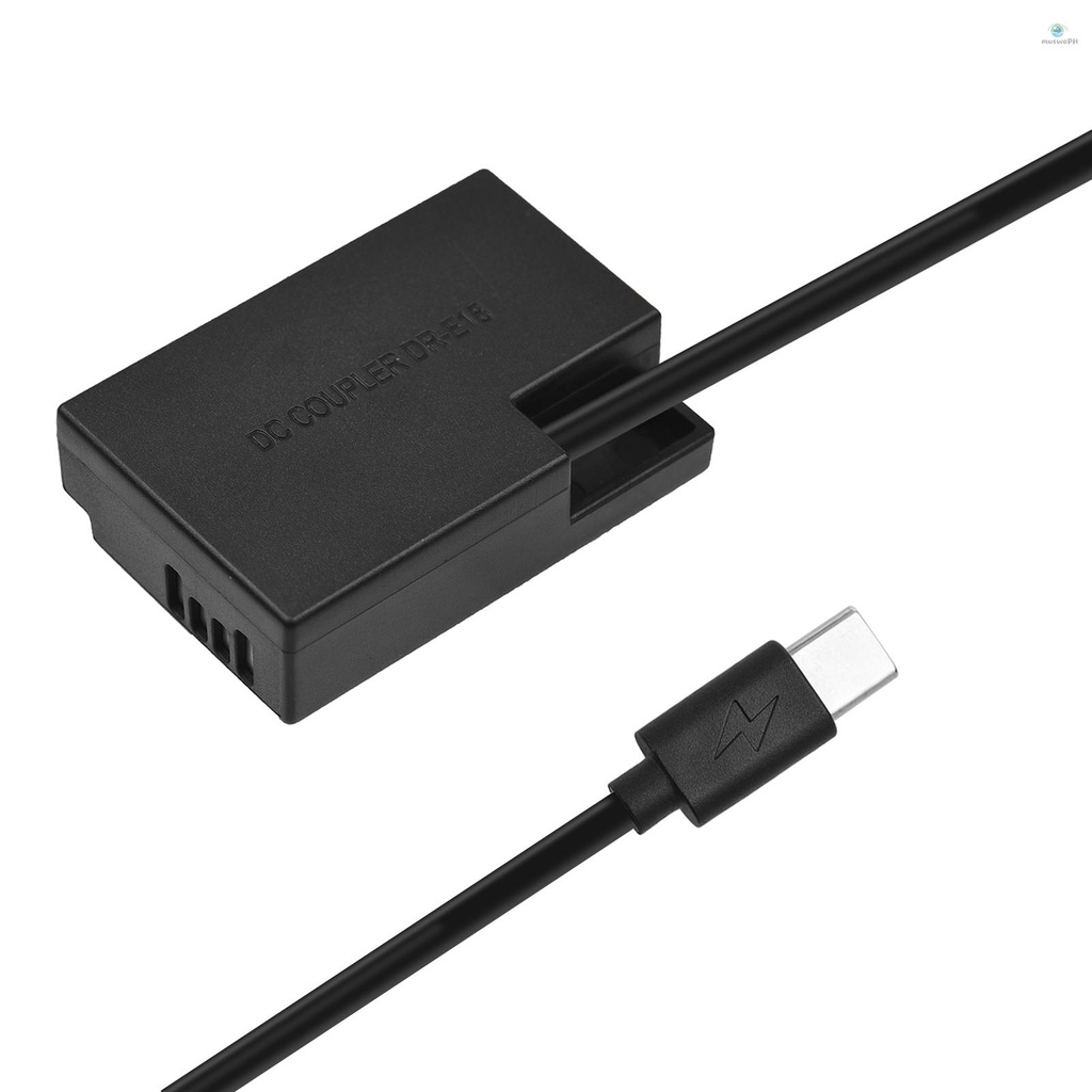 Type C to DRE18 DC Coupler LPE17 Dummy Battery Replacement for Canon