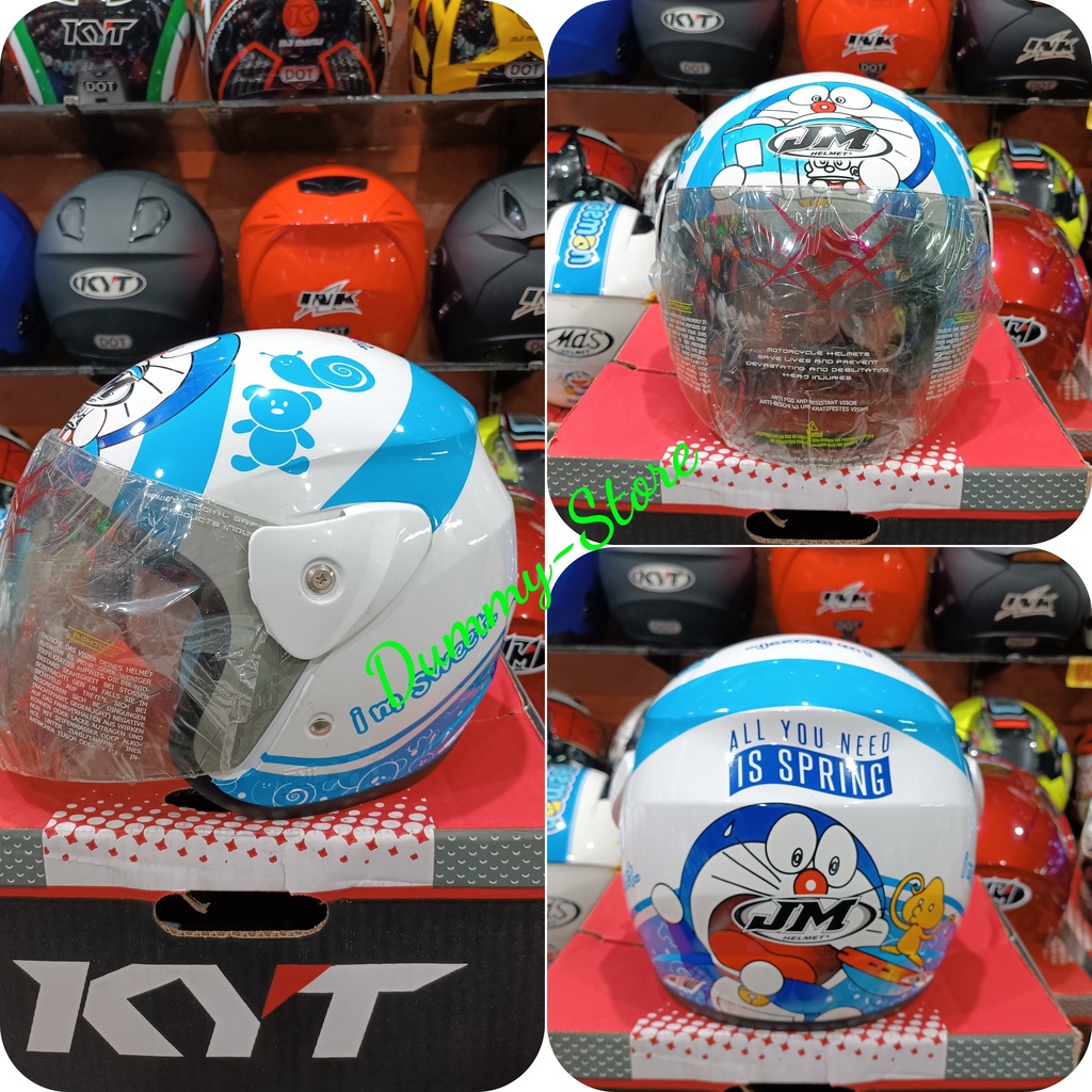 JM EVO Half Face Helmet with DORAEMON Motif | SNI SNI SNI SNI | Shopee ...