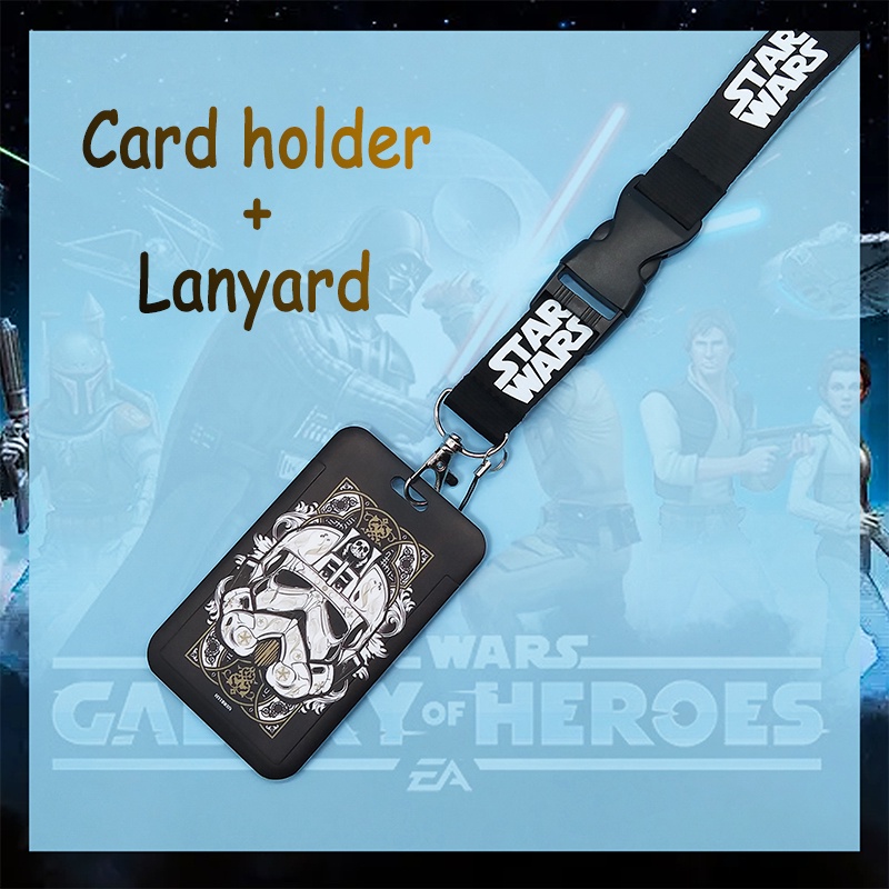 Porte-badge Star Wars – Lanyard Avec Yoda – Noir – Neuf Avec étiquettes