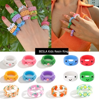 Wholesale Wholesale Spring Summer Y2k Chunky Resin Rings Fruit Resin rings  amber stackable clear resin ring For Women From m.