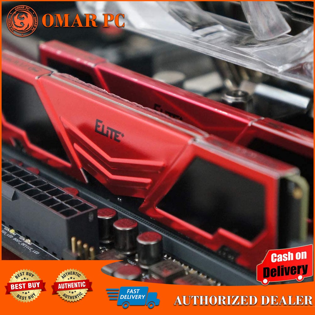 TEAM ELITE PLUS DESKTOP MEMORY 8GB RAM DDR4 (RED/GOLD) | 3200MHz