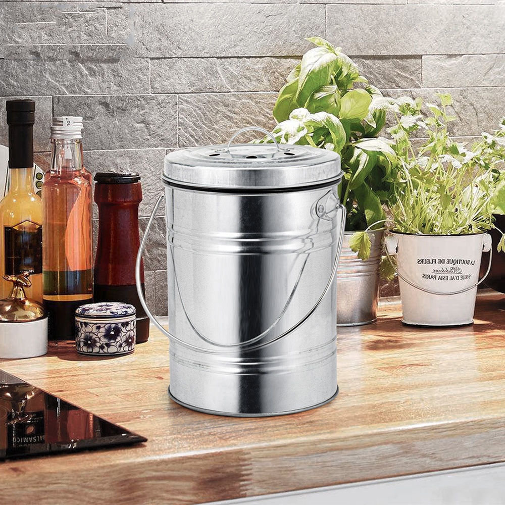 CXaN 3L Kitchen Compost Bin Outdoor Compost Bucket Indoor Odorless