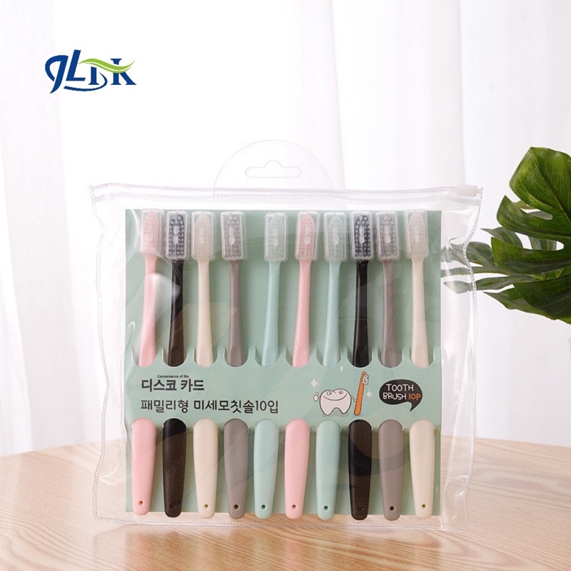 Jack 10pcs Macaron Toothbrush Soft Bristles Toothbrush Family ...