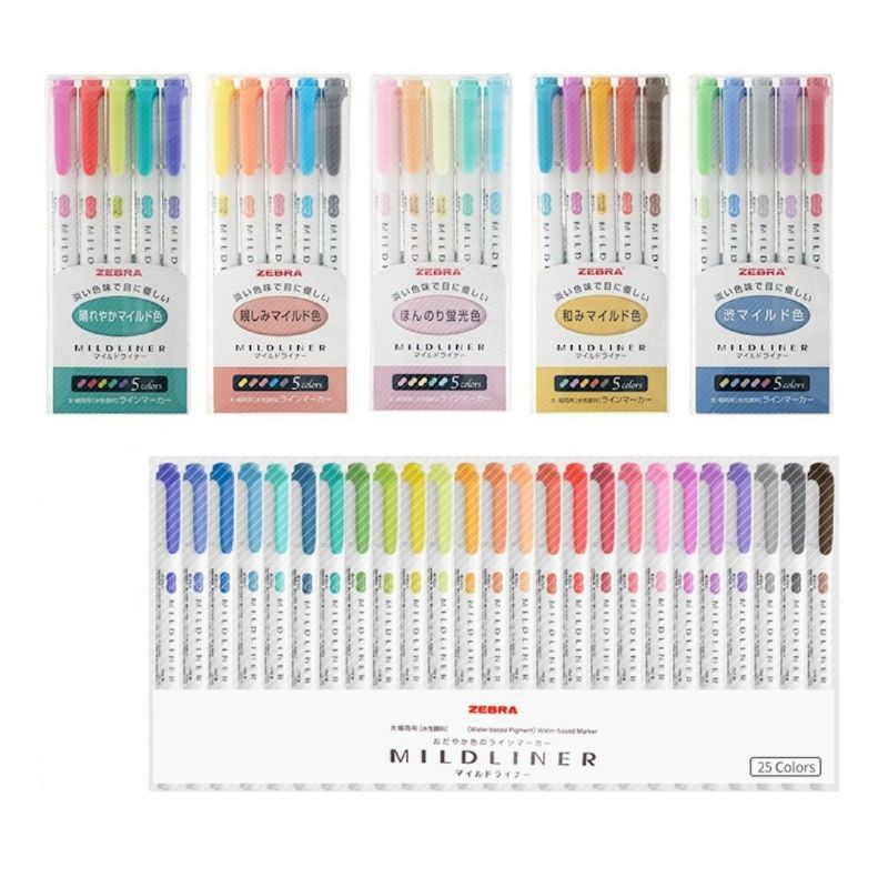 NO ORIGINAL PACKAGING FREEBIE PENCIL CASE 25 Colors Zebra Mildliner