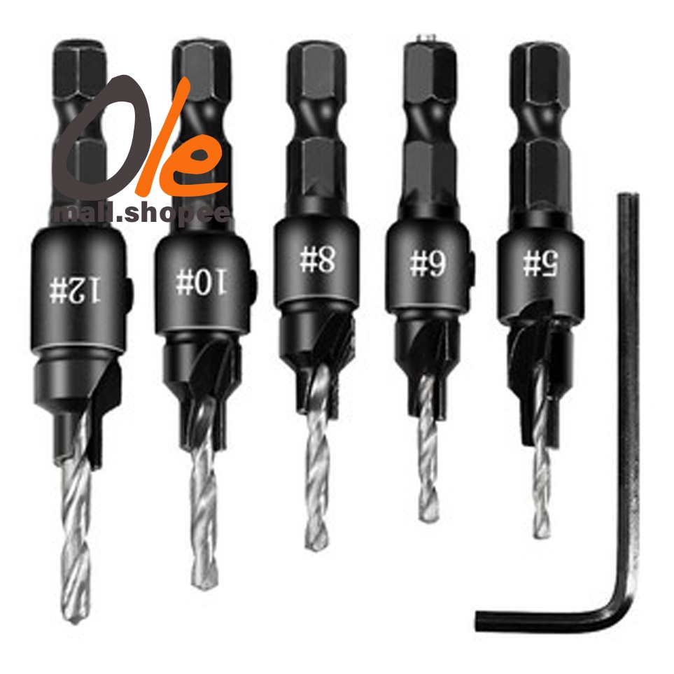 Woodworking HSS Drill Bit Countersink Wood Drill Bit Set Cordless Step