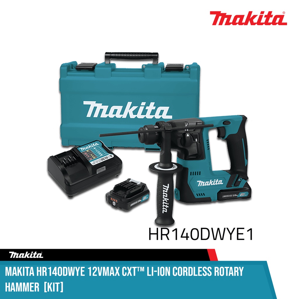 MAKITA HR140DWYE 12Vmax CXT™ LiIon Cordless Rotary Hammer [Kit