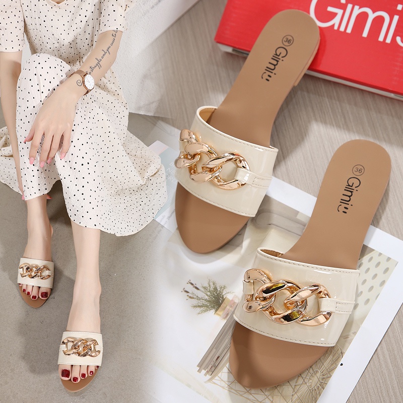 【AhSin】sandals women Ladies casual Korean version of the trend flat ...