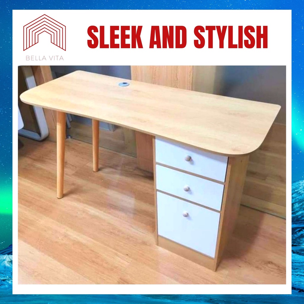 Scandinavian study table with drawer study table for adults study