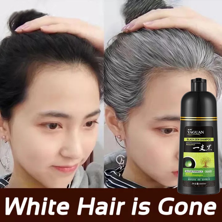 Black Hair Shampoo 500ml Hair Dye Turn White Hair into Black Hair