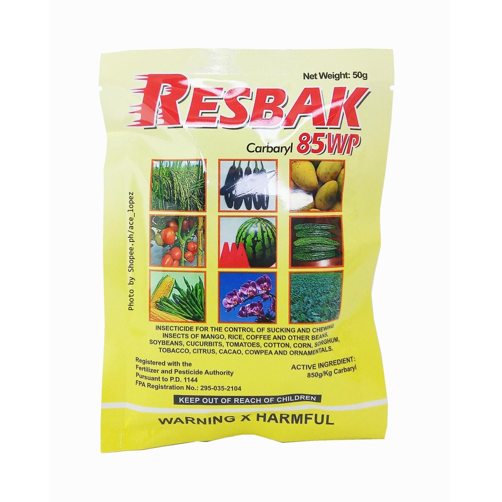 Resbak Carbaryl 85WP 50g Pack Insecticide by Vann Hawk Agro Chem _ALS2127 Shopee Philippines