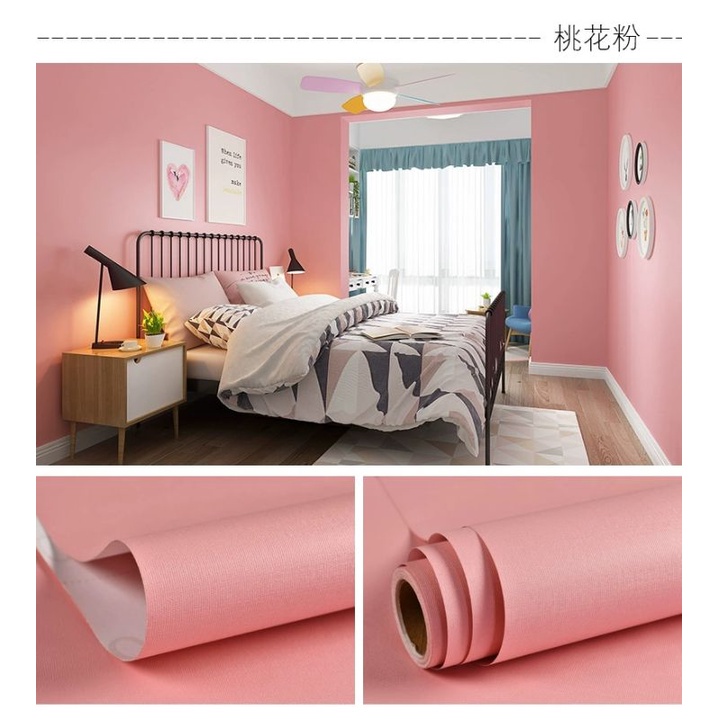 Plain Pastel Color Wall Sticker Wallpaper For Home Decoration 10meters 