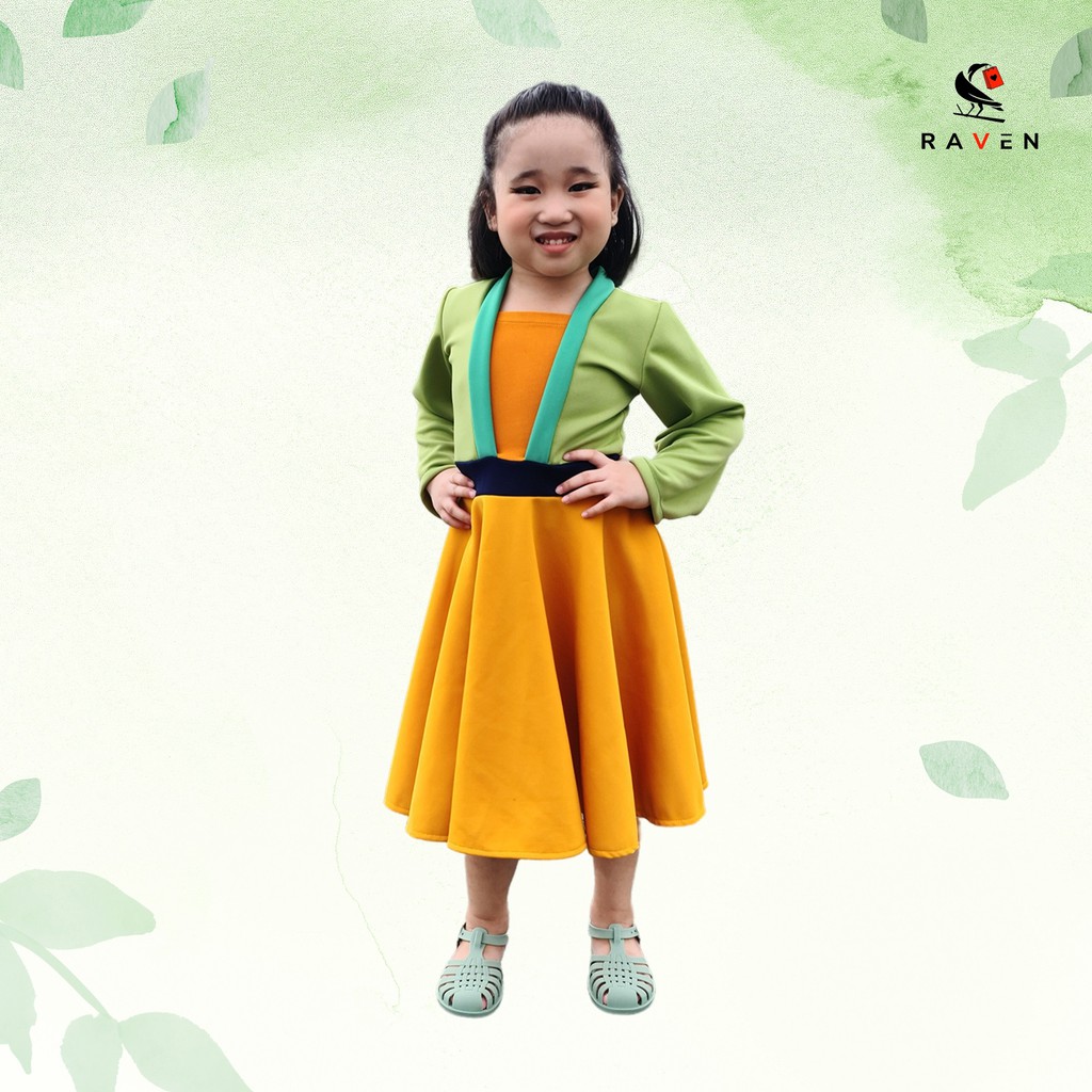 MULAN Kids Fashion Trendy Skirt Terno Green Dress Costume Outfit | Shopee  Philippines