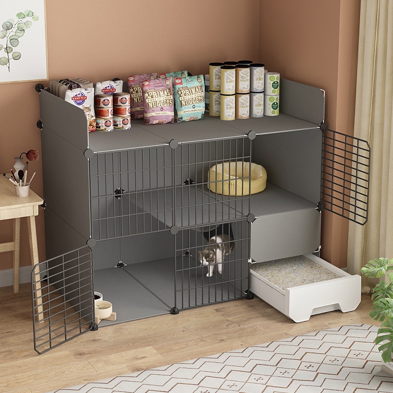 Cat cage home with toilet one cat house cat litter box oversized free