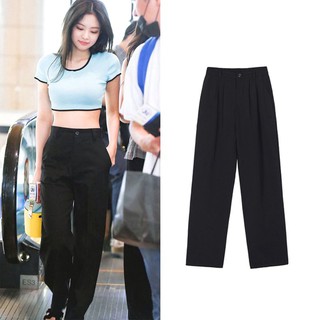 BLACKPINK - Jennie Airport Fashion List: LV Supreme (Printed Tee) $450;  Alexander Wang (High Waisted Army Pants…