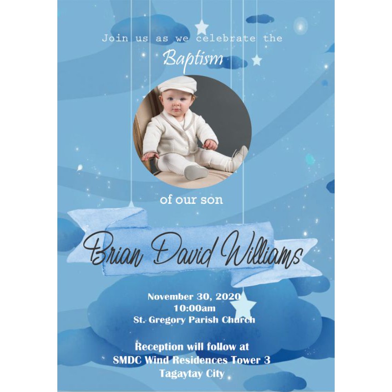 christening background for baby boy