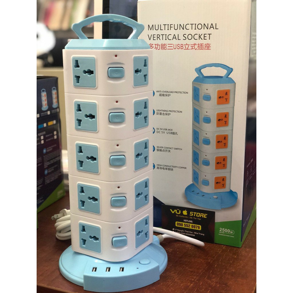 SAFETY 5-layer Power Outlet Includes 20 Multi-Purpose Plugs + 3 USB ...