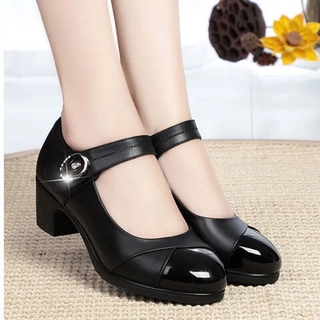 Womens Mary Janes Shoes Patent Leather Sweet Ankle Buckle Round Toe Casual  Pumps