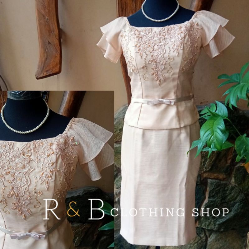 Off shoulder hotsell filipiniana gown