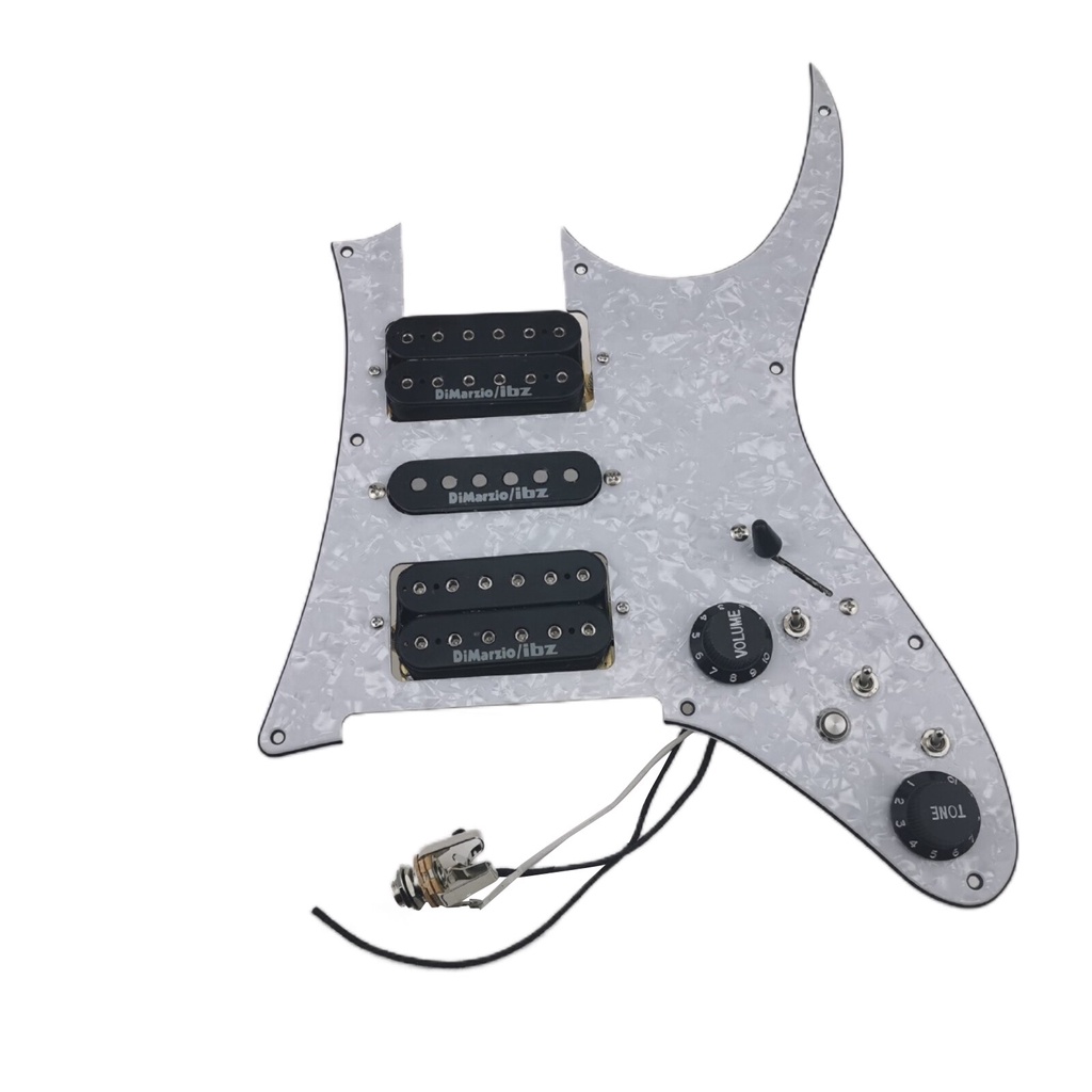 Prewired Pickguard IBZ Dimarzio Alnico 5 HSH 4C Guitar Pickups Push