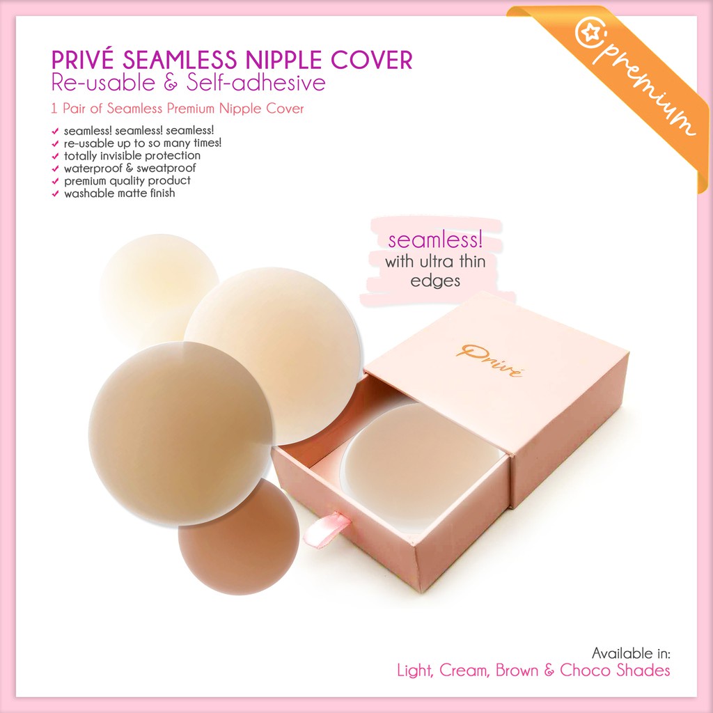 PRIVE Seamless Nipple Cover Ultra-thin Re-usable Nipple Pasties Sweatproof  Waterproof Nipple Pad