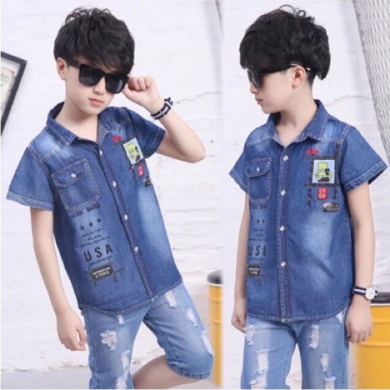 Denim outfit clearance for boys